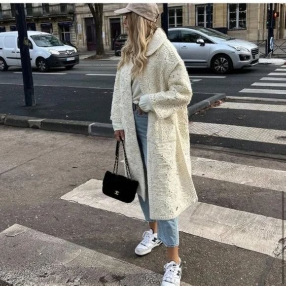 RARE ZARA STRUCTURED WOOL BLEND KNIT COAT - Picture 11 of 16